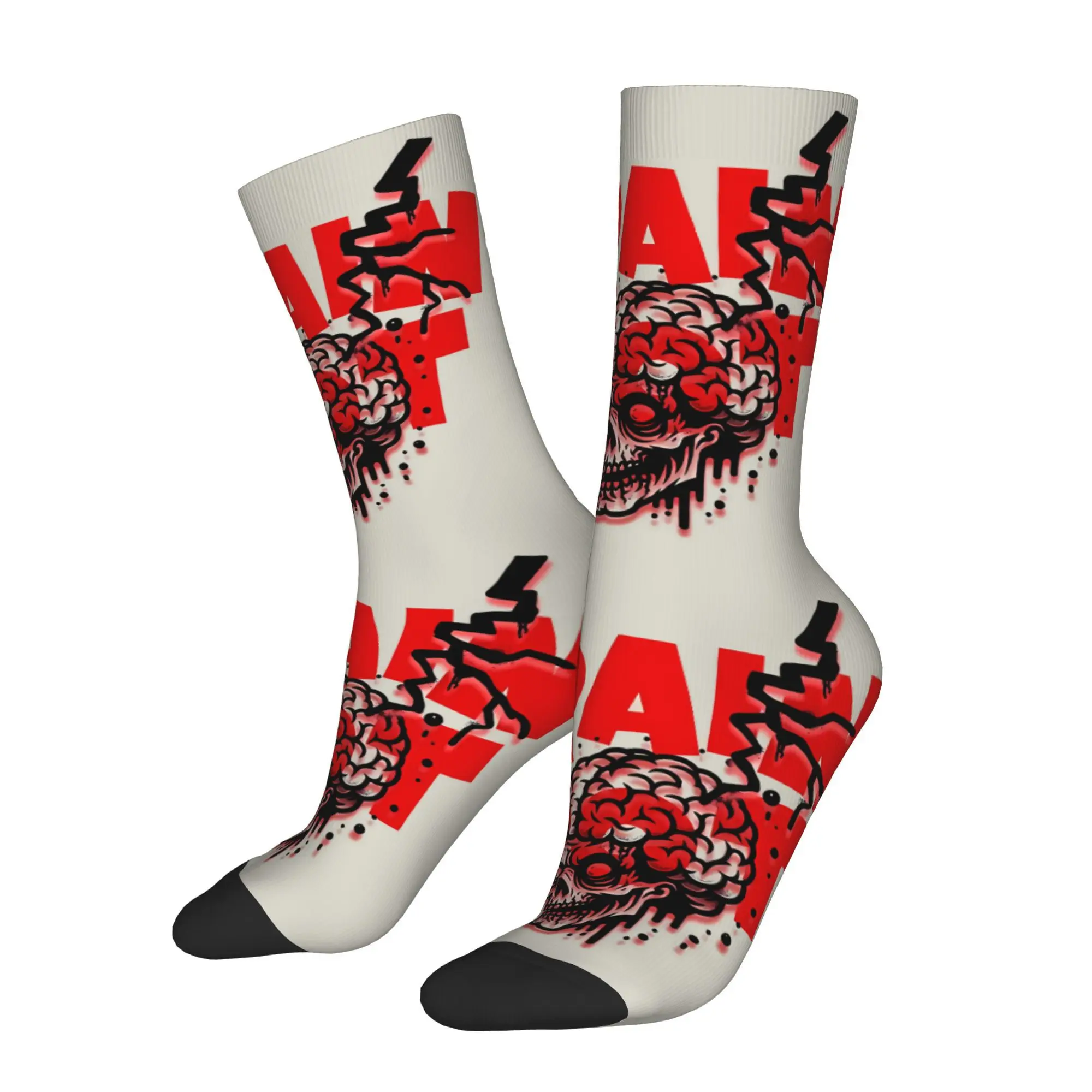 Kaus Kaki Brainrot Busuk Otak Fashion Poliester Pria Cetak