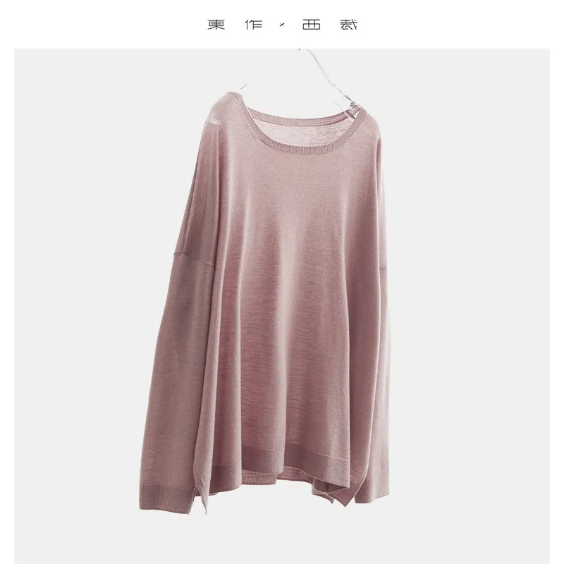 

Simple and Elegant~~ Drop Shoulder Sleeves, Classic Wool Blend Knitwear for Women, Soft and Misty Feel, Lightweight Round Neck Top, 2025 Autumn New Arrival
