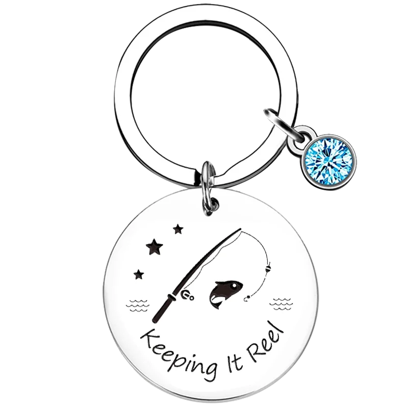 Fishing Gift Key Chain Ring Dad Jewelry Father Gift keychains pendant Fishing Gear Jewelry Grandpa Gift