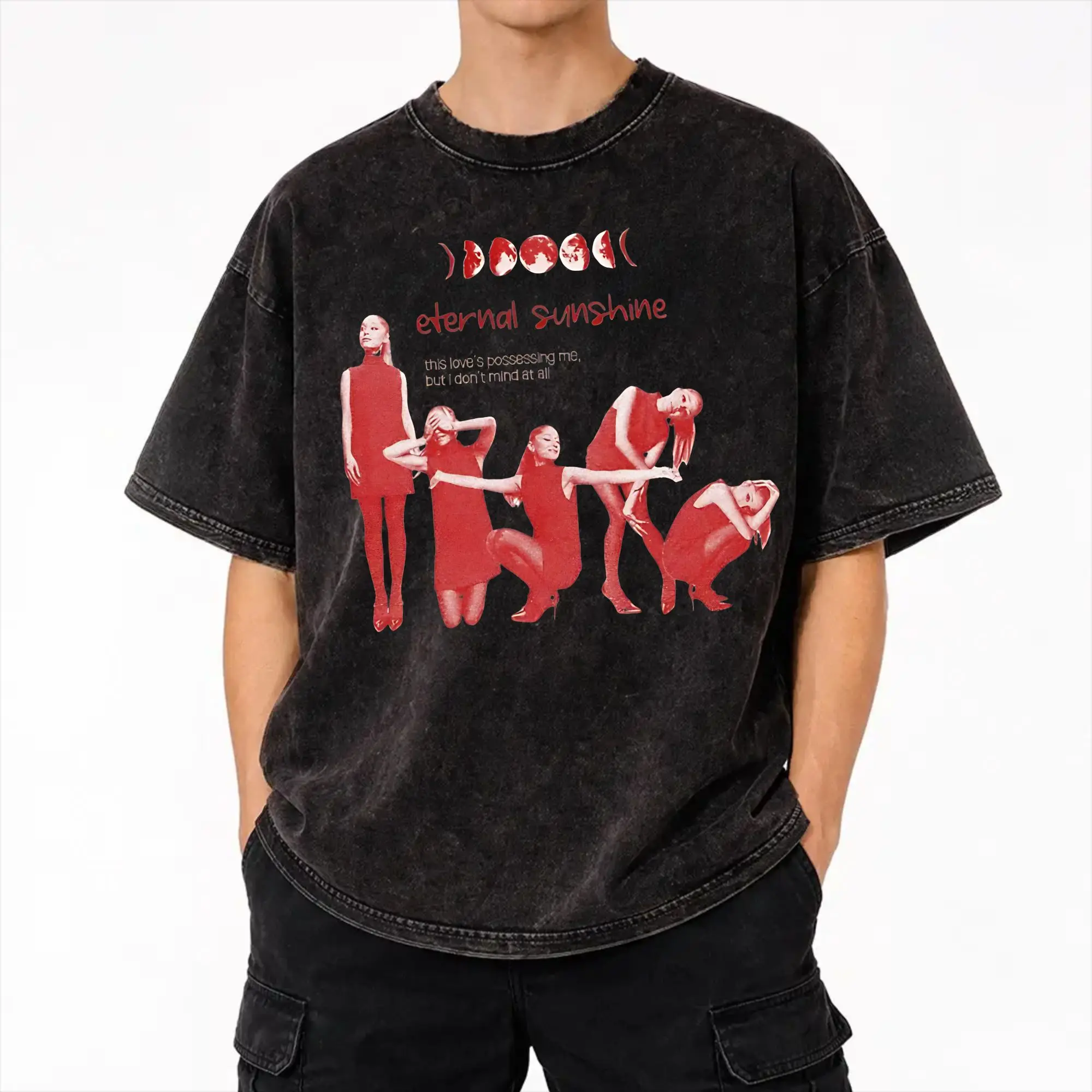 The Eternal Sunshine Tour arianas grandes Washed T Shirts Streetwear Hip Hop Vintage T-Shirts  Tees Men Women 100% Cotton