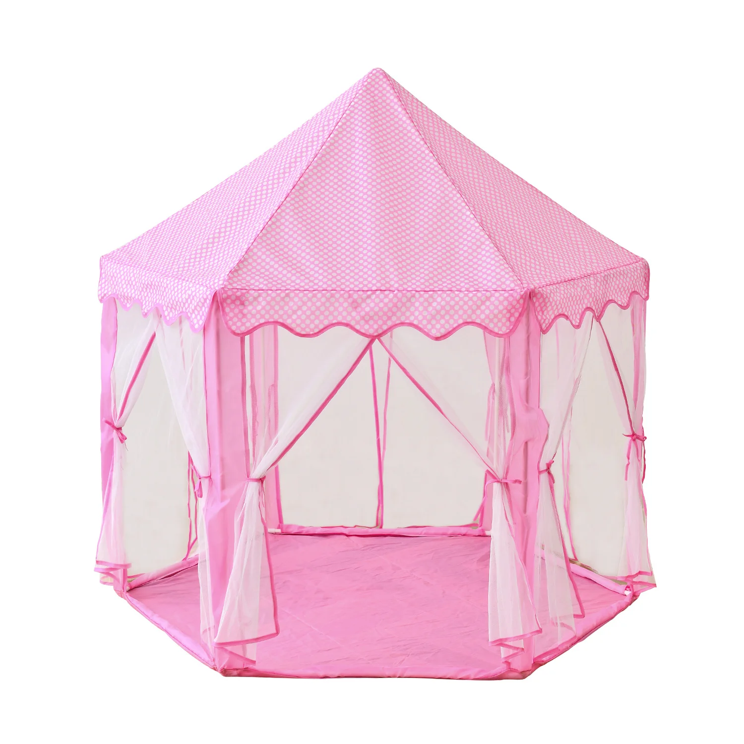 (Warm LED Star Lights) Kids Children Funny Kids Play Tent Play Fairy House Outdoor Indoor Portable Folding Princess Castle Tent