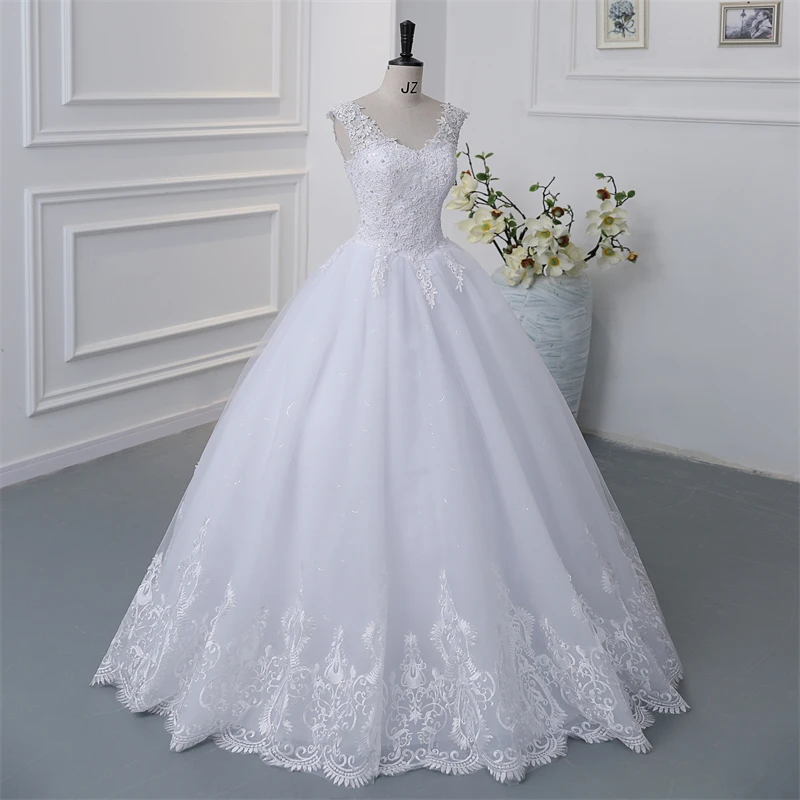 Vestidos de casamento sem mangas personalizados, vestidos de baile gola V, lindo vestido de noiva, plus size, foto real, novo, 2023