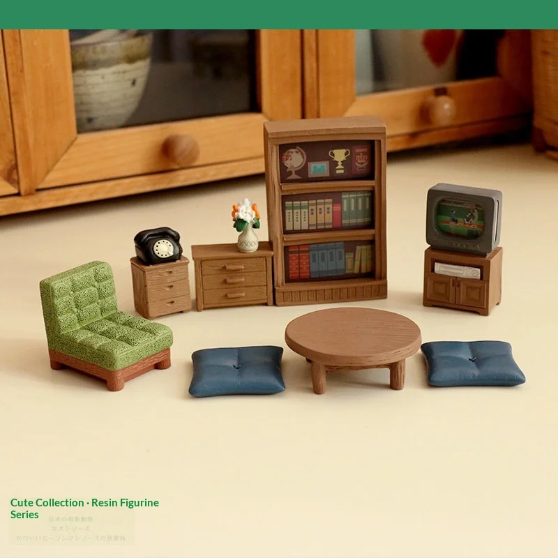 Hot Resin BJD Mini Furniture Set Cute Micro Dollhouse Props DIY Miniature Decor Desktop Ornament Gift For Doll Collectors