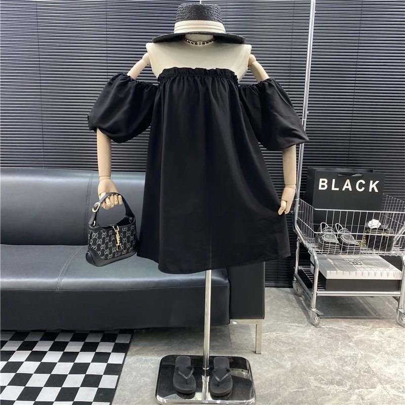 

New 2022 fashion Designer new style Famous brand Loose strapless Temperament doll dress Sexy one shoulder dress