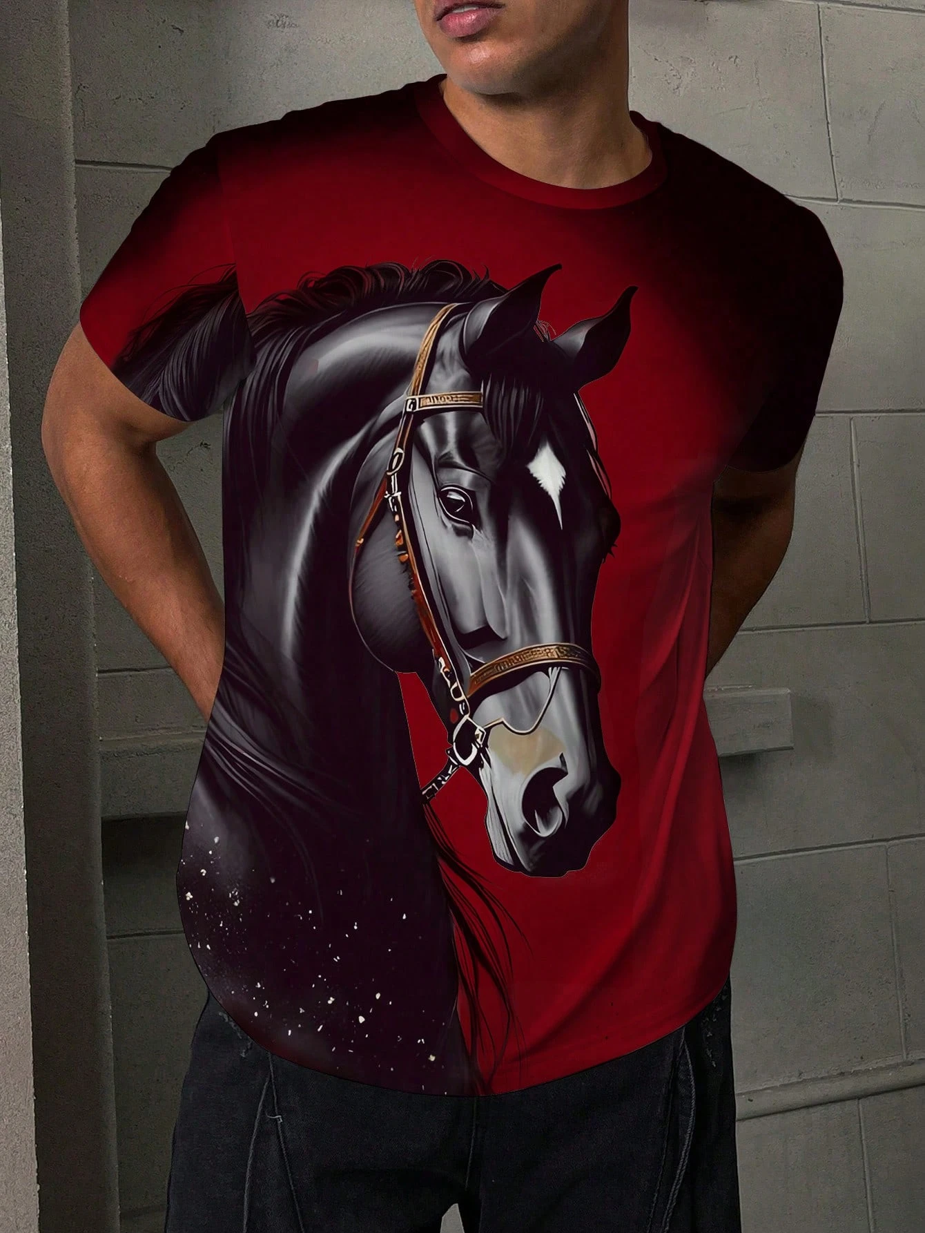 Men's 3D Animal Horse Printed T-shirt 2025 Summer New Men's Round Neck T-shirt Casual Comfortable Hip Hop Pullover Short Sleeve