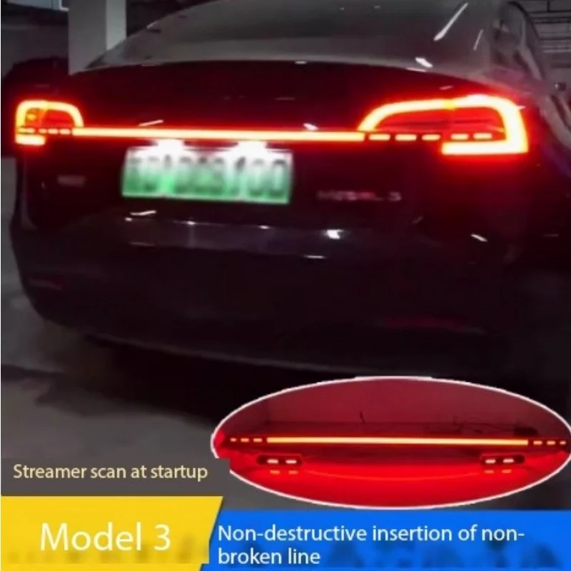 Suitable for Tesla 19-23 models with continuous tail lights, Model 3 modified LED tailbox lights, Model Y brake lights