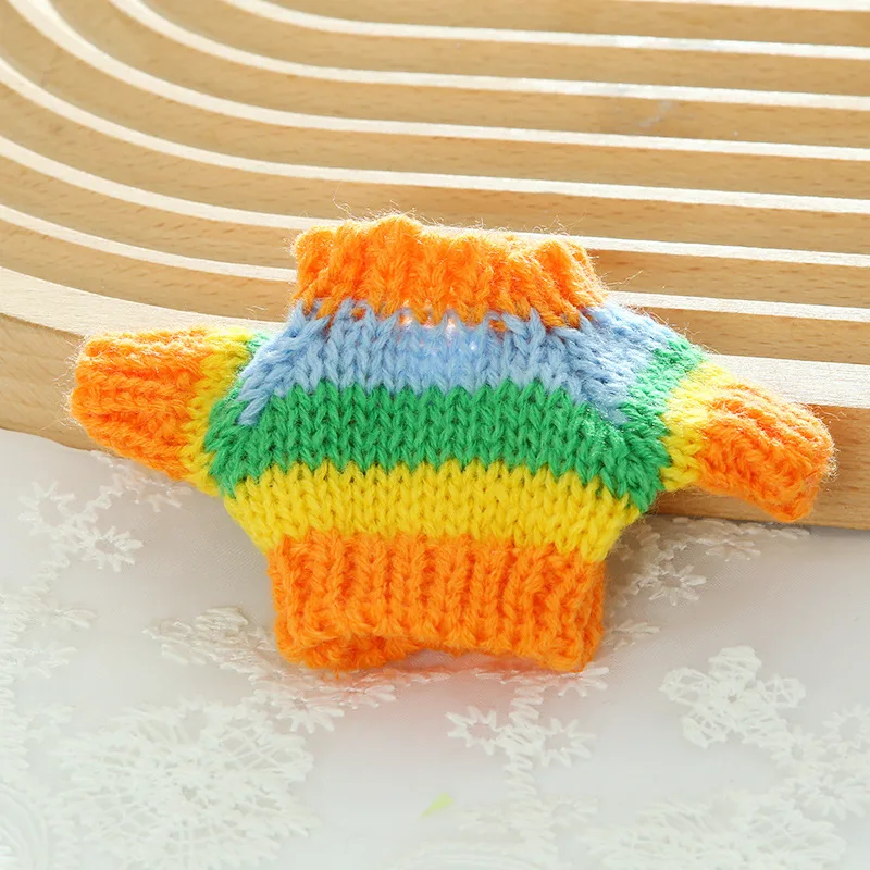 Für 17 cm Labubu Puppe Kleidung Pullover Gestrickte Mantel Winter Puppe Kleidung Farbe Spiel Mode Puppen Zubehör Nette Dekoration