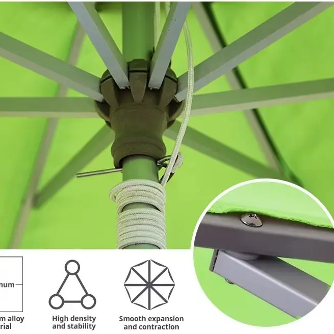 Modern Style Romantic Garden Outdoor Sunshade Umbrella Manual Operation With Polyester Sail For Terrace Courtyard & Balcony