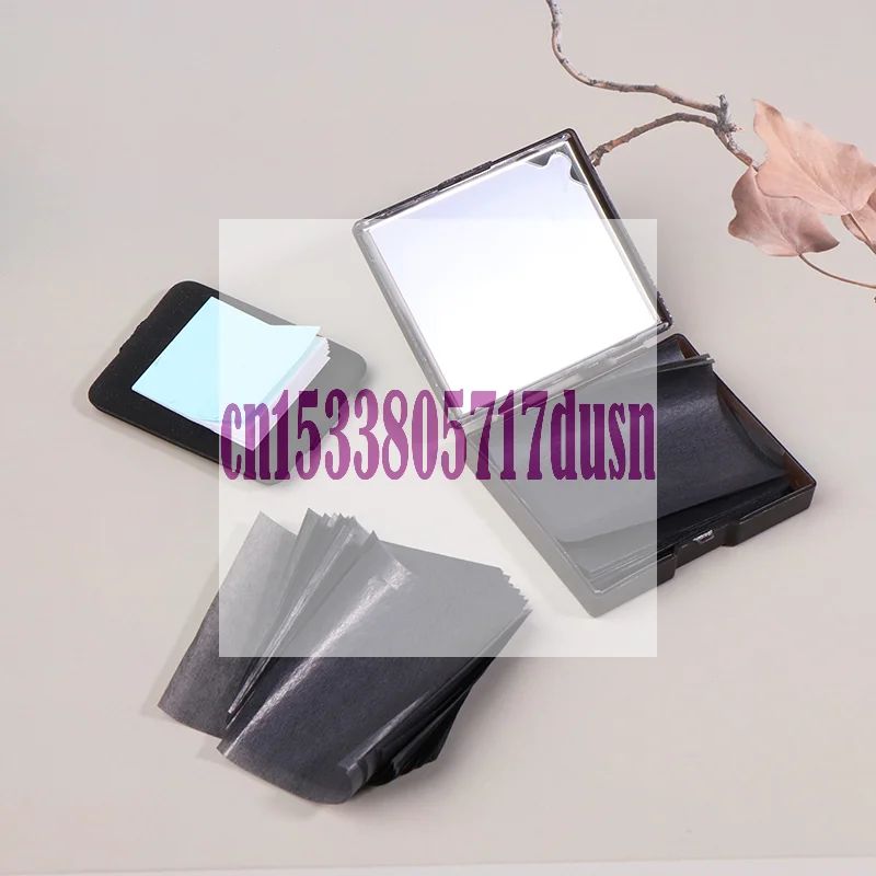 {여름2} 100매 오일 블로팅 시트 메이크업 퍼프 거울 포함 얼굴용 오일 흡수 클리닝 페이퍼 스킨케어 메이크업 도구