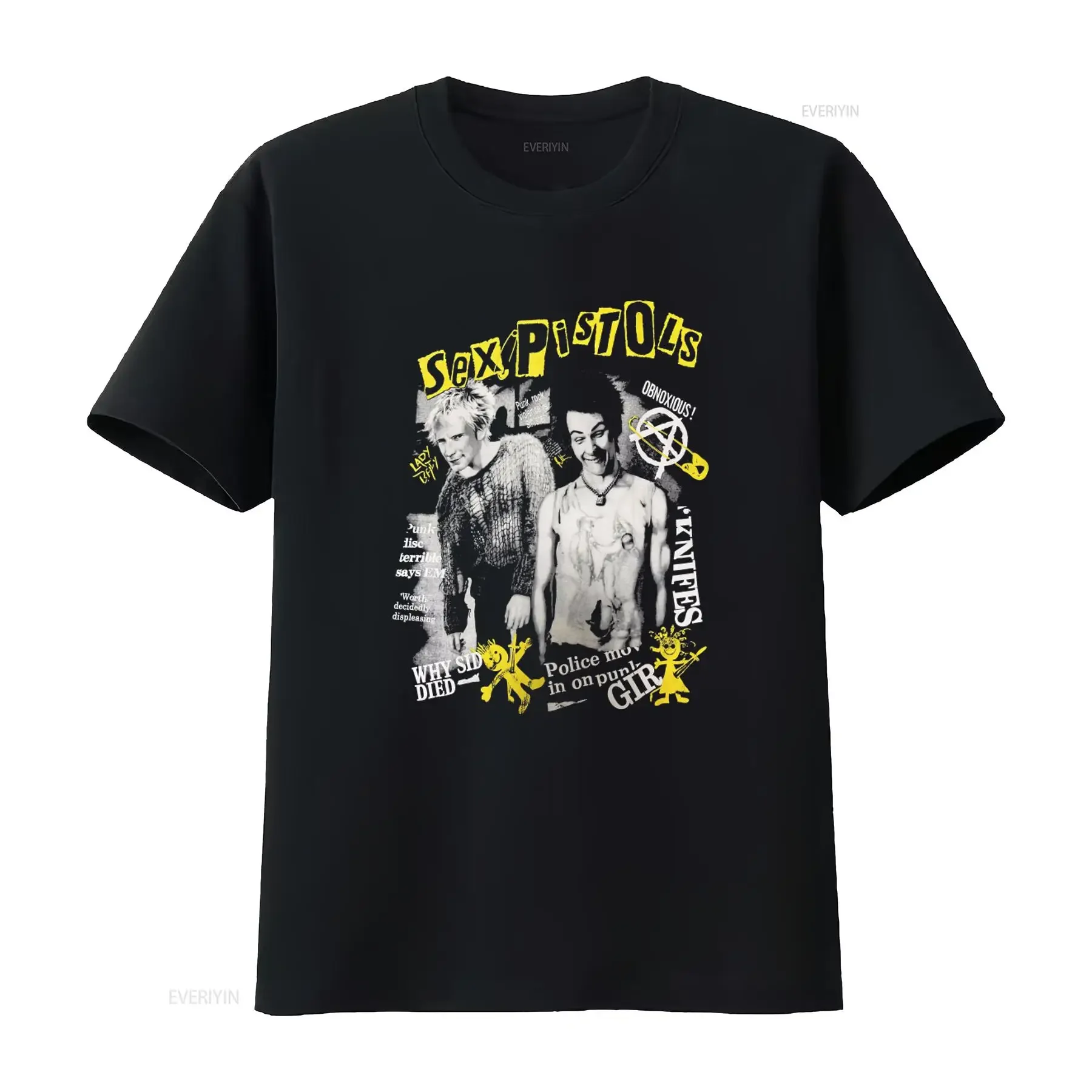 Sex Pistols Sid Vicious Punk Rock Band Vintage 90's Rare T Shirt S 5XL KH5777 vintage Washed Soft Slightly Breathable
