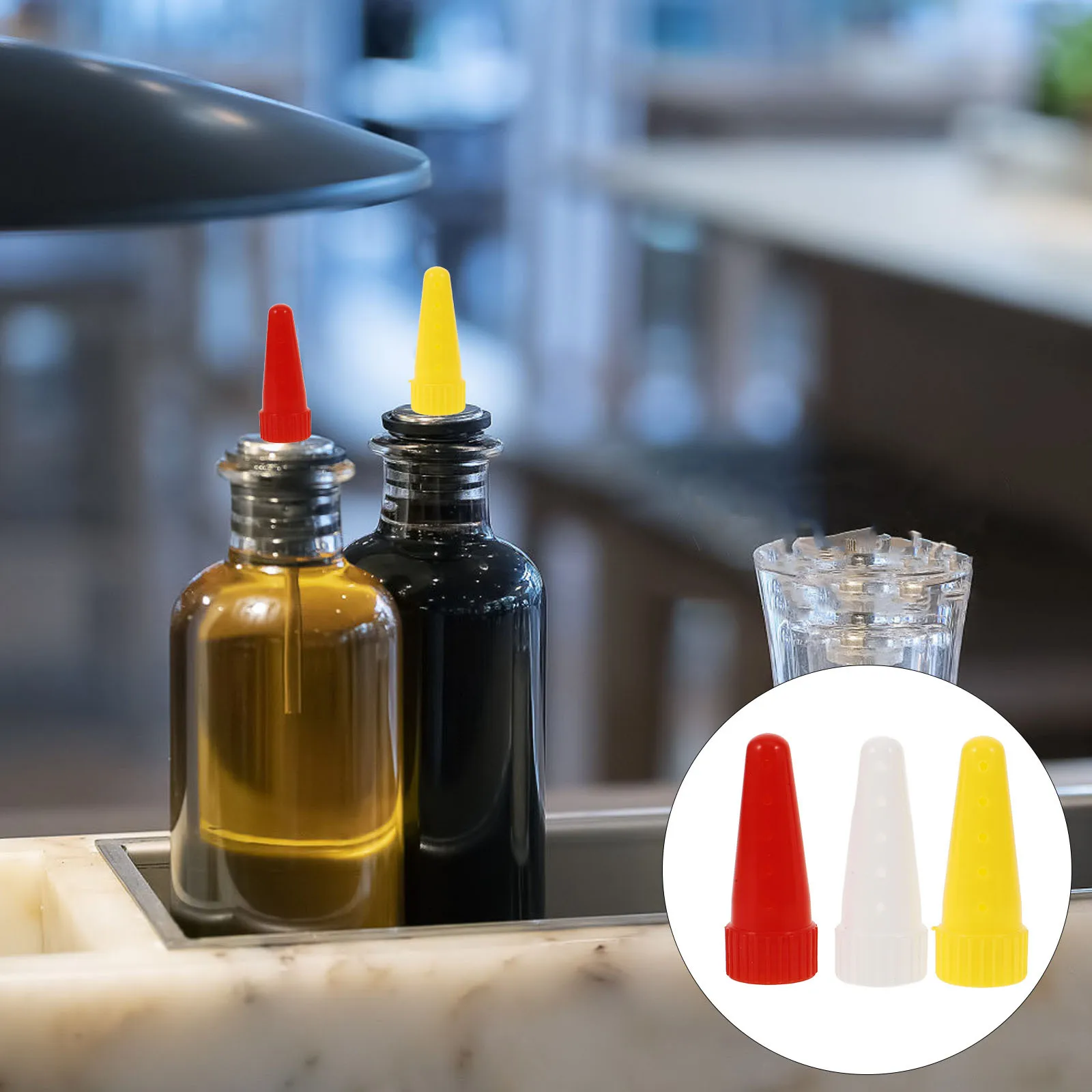 

3Pcs Sauce Dispenser Nozzles Squeeze Bottles for Ketchup Salad Dressing Barbecue Accessories