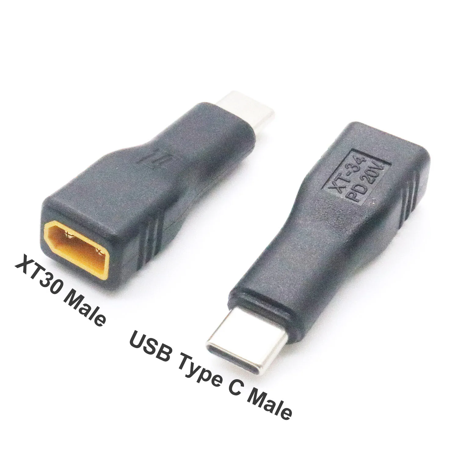 2pcs USB C Male to XT30 Male Charging Conversion Adapter for Aircraft Model/Car Model/Remote Control Toy/Battery Charger RC Lipo