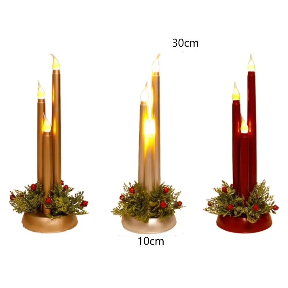 Retro Christmas LED Candles Light Luminous Plastic Electric Candle Tealight Elegant Flickering Simulated Candle Light