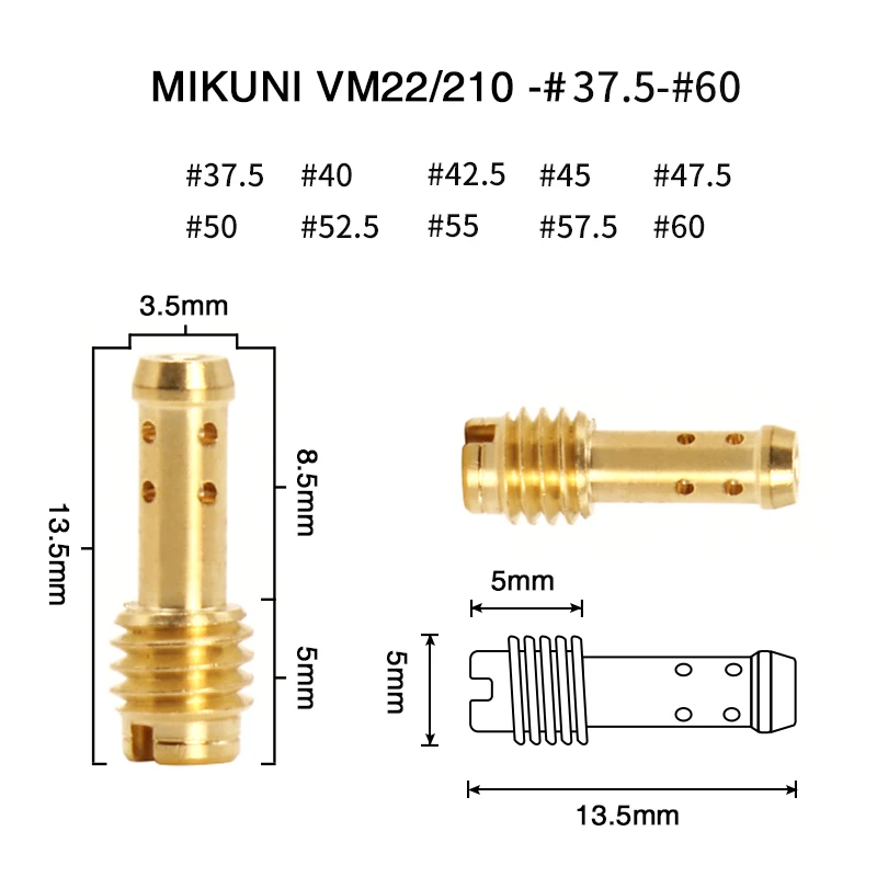 ZSDTRP 10pcs Motorcycle Carburetor Idle Pilot Jet for MIKUNI VM/TM/TMX VM22/210 Carburetter