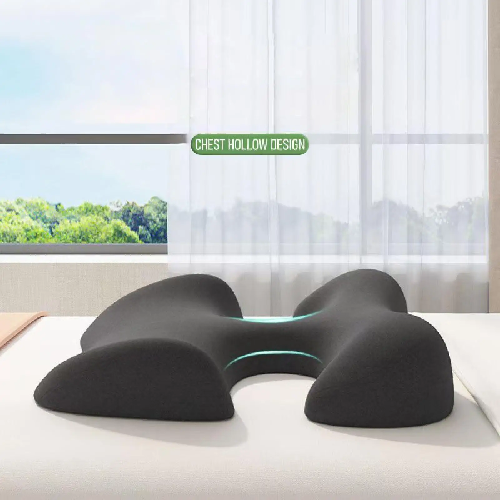 

Breast Massage Pillow Memory Foam Comfort Wedge Shape Multipurpose Ergonomic Cushion for Spa or Home