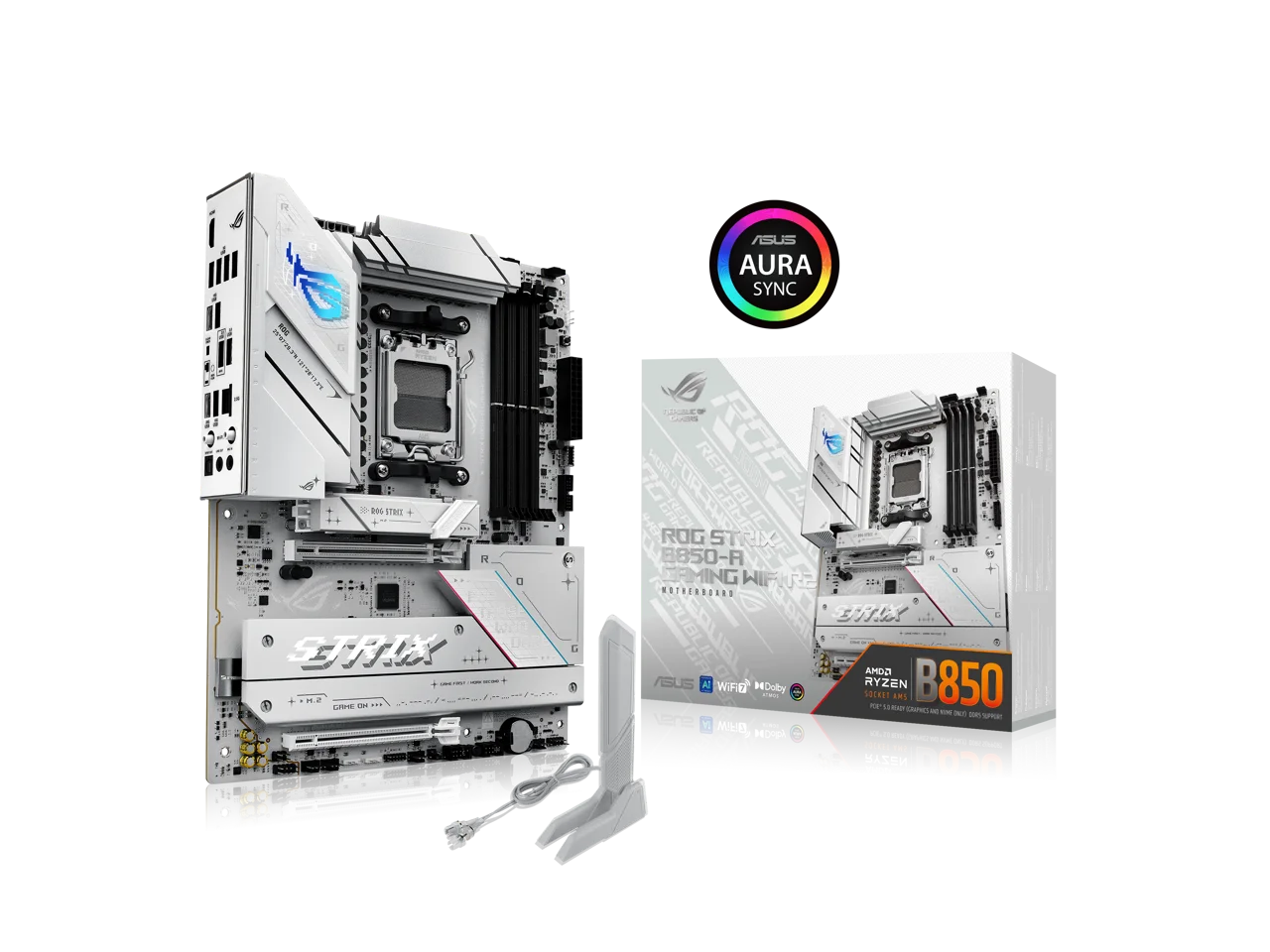 ASUS ROG STRIX B850-A GAMING WIFI R2 AMD AM5 B850 ATX motherboard with 14+2+1 power stages, DDR5 support with AEMP, WiFi 7, 4x M.2, PCIe 5.0 x16, USB 20Gbps Type-C, ASUS AI Advisor, AI Networking II
