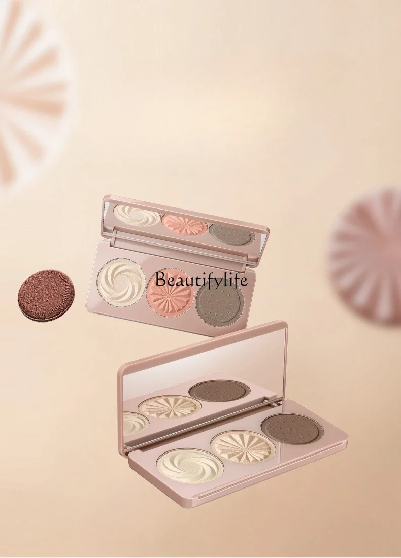 

Qiqu-Shading Powder Plate, 3-Color, Matte, Highlight, Shadow, Nose, Blush, Brightening, Hairline