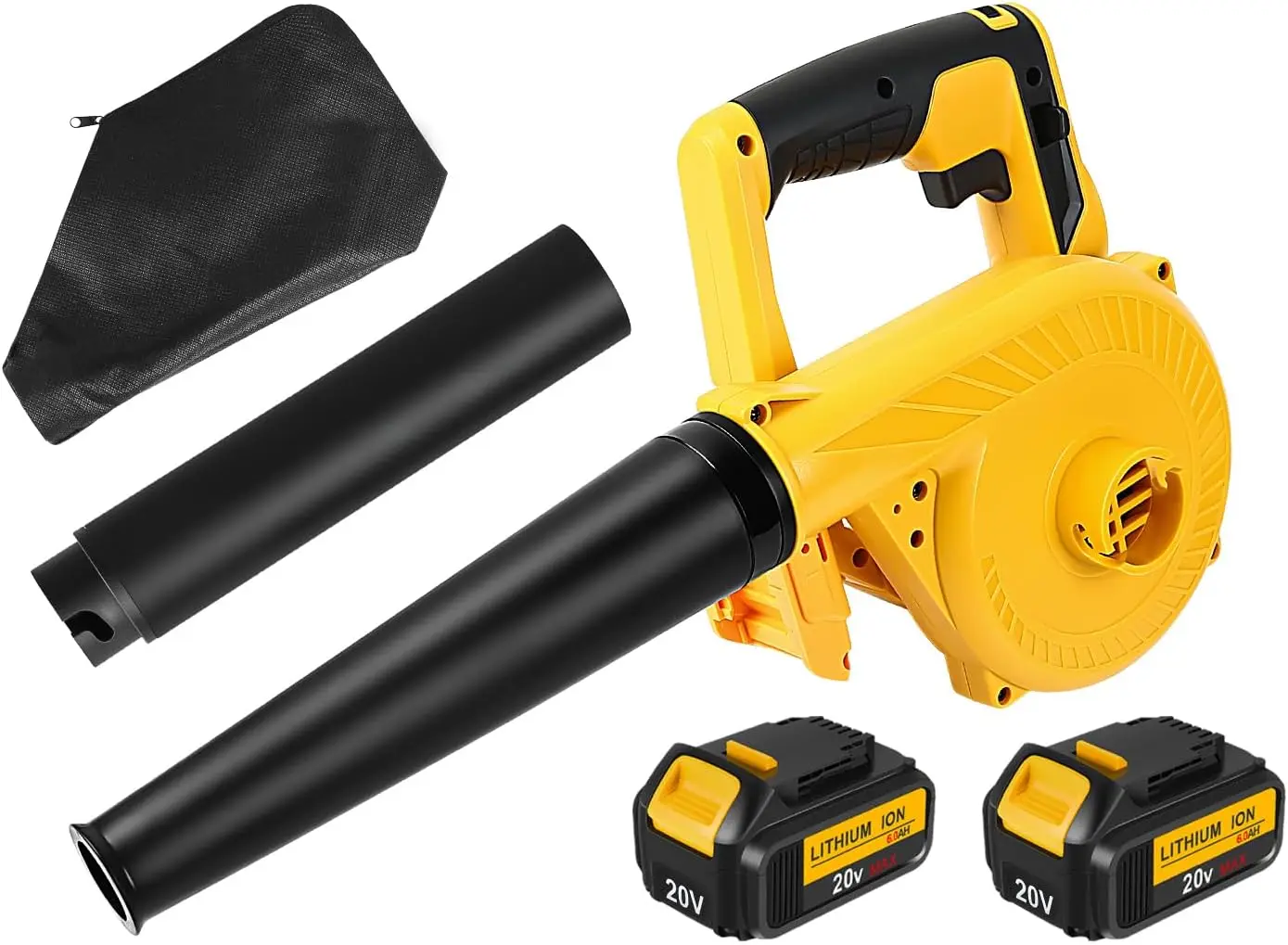 Blower 20v Max Compatible with Dewalt 20V Battery, Cordless Leaf Blower, 2-in-1 Handheld Electric Leaf Blower & Vacuum (2 X