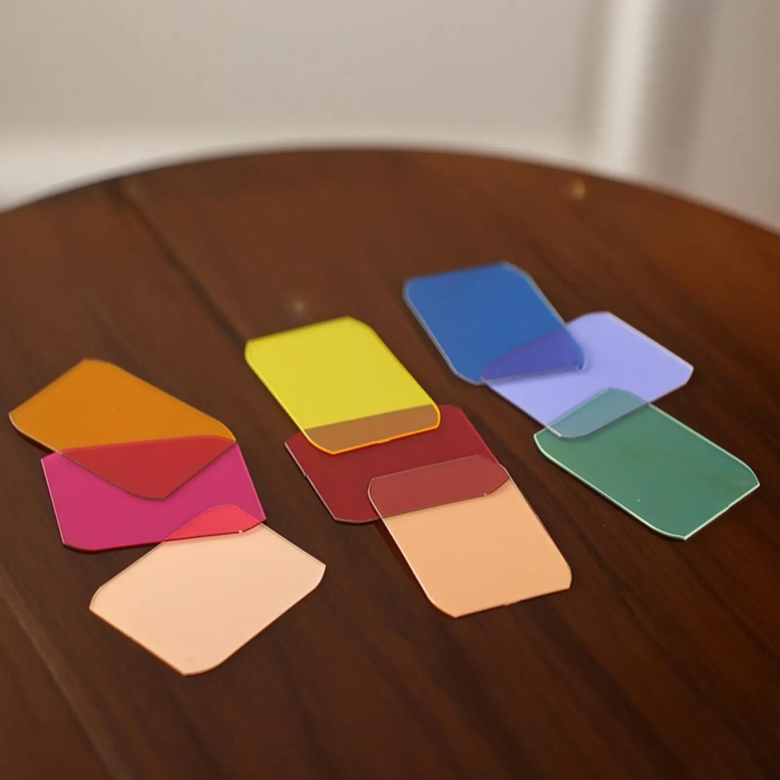 9 Pieces Gel Filters with Rounded Corners Thin Translucent Color Gels Portable