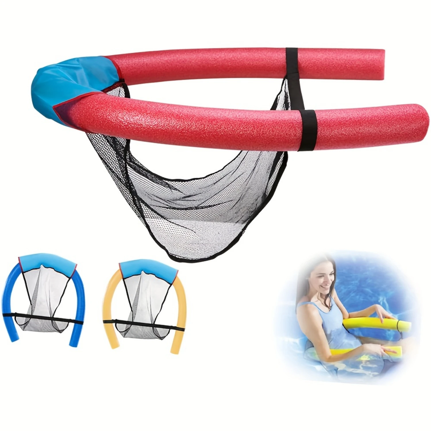 Silla flotante para piscina, tumbona duradera y cómoda de tela, fácil de plegar, Color vibrante, Ideal para relajación y natación de adultos