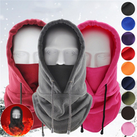 Unisex Cycling Cap Ski Balaclava Winter Windproof Thermal Fleece Cap Outdoor Hood Cap Cold Padded Hood Beanies Plush Warm Hat