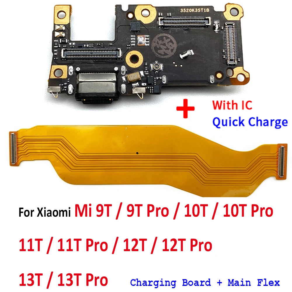 

New Usb Charging Port Board Flex Cable Connector Main Motherboard Parts Ribbon for Xiaomi Mi 9T 10T 11T 12T 13T Pro