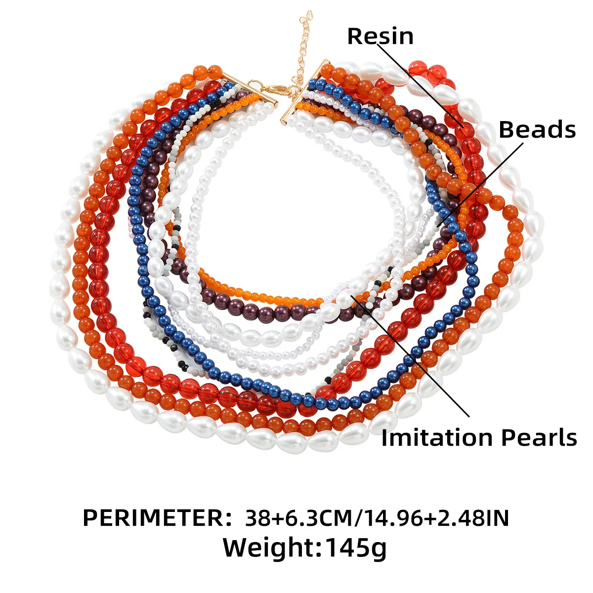 ZAA Multilayer Colorful Resin Beaded Tassels Necklaces for Women Boho Jewelry 2025 Trend Summer Beach Party Accessories