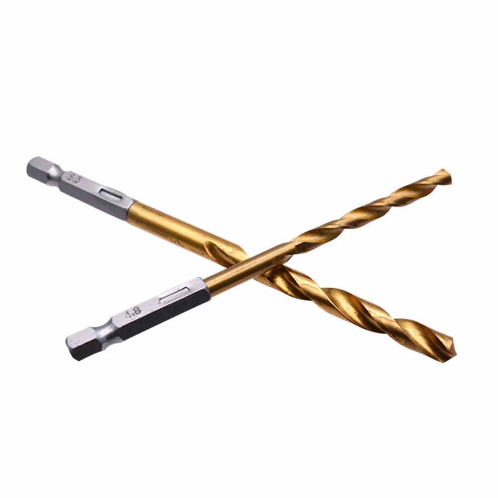 13 punte da trapano con codolo esagonale da 1/4 di pollice Punte da trapano esagonali elicoidali in titanio Design a cambio rapido 13 pezzi Set di punte esagonali da 1/4 di pollice da 1,5-6,5 mm