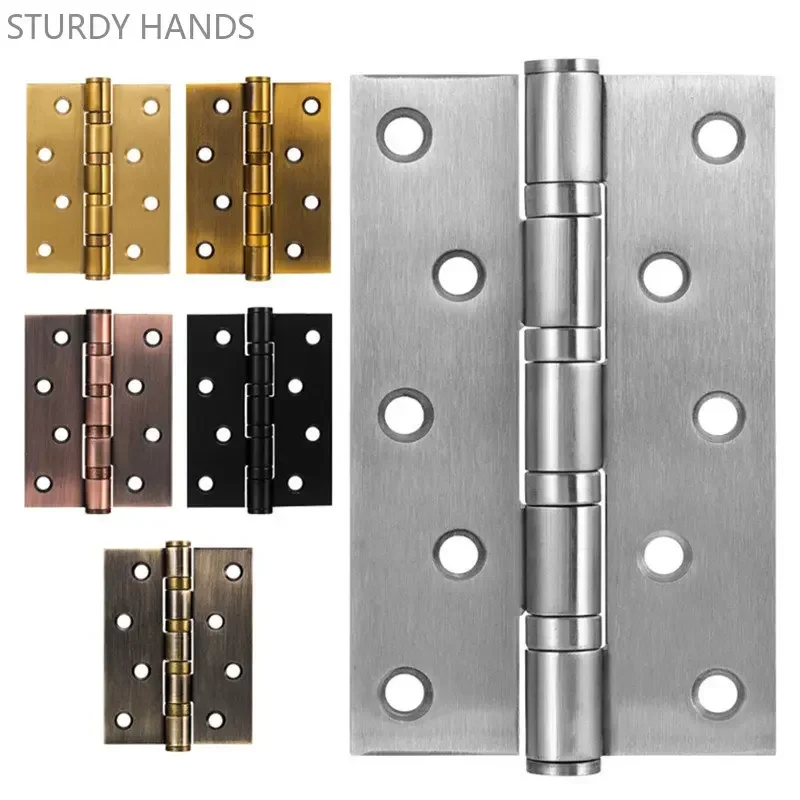 4/5 Inches Stainless Steel Silent Bearing Hinge High Quality Thickened Furniture Hinge Kitchen Cabinet Door Hinges Home Hardware