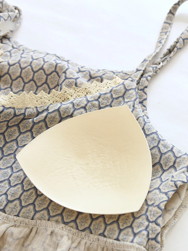 

Pure Cotton Spwear Set Women's Long Sve Strap Home Clothes with Chest Pad Spring Autumn Winter Tee-piece Sweet Sle