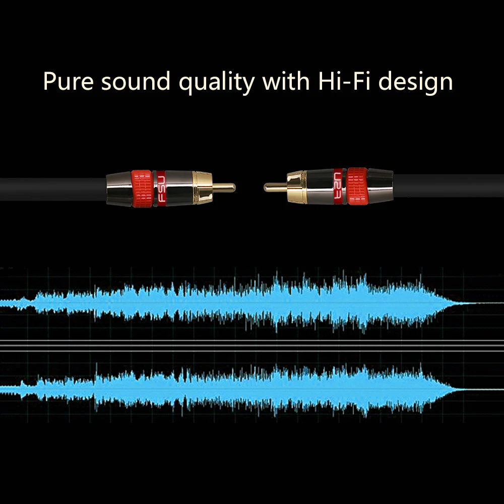 Dźwięk cyfrowy koncentryczny kabel SPDIF kabel RCA Premium Stereo Audio Rca do Rca męski głośnik Subwoofer Hifi kabel AV TV 1m 2m 3m 5m