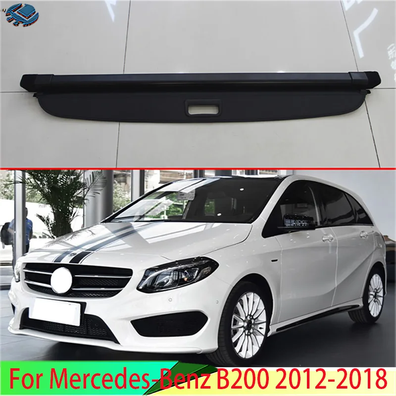 

Для Mercedes-Benz B200 2012-2018 алюминий + холст задняя крышка багажника конфиденциальность багажника экран защитный козырек аксессуары