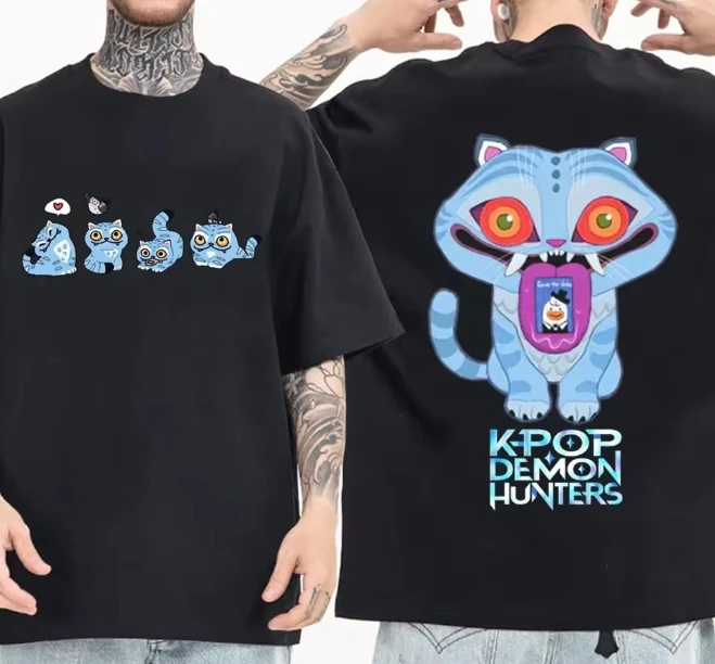 

KPop Demon Hunters Tiger T-shirt Harajuku O-neck Casual Shirt High Quality Cotton T Shirt Y2k Streetwear