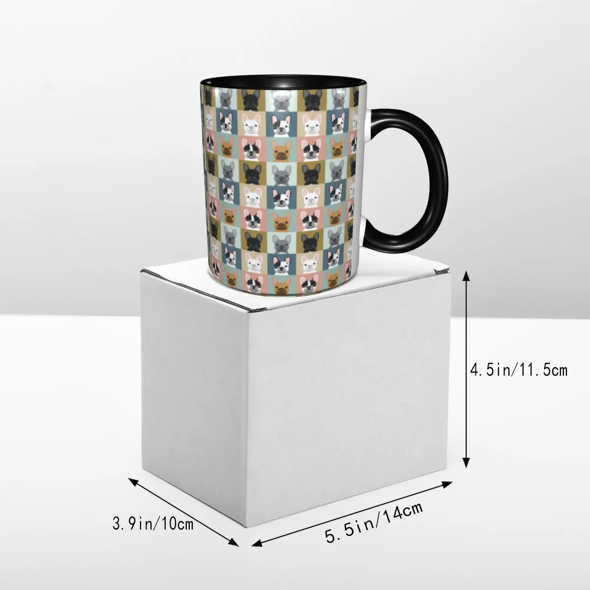 الفرنسية البلدغ صور نمط القهوة القدح DIY مخصص Frenchie الكلب عاشق السيراميك الحليب الشاي القدح كوب #5