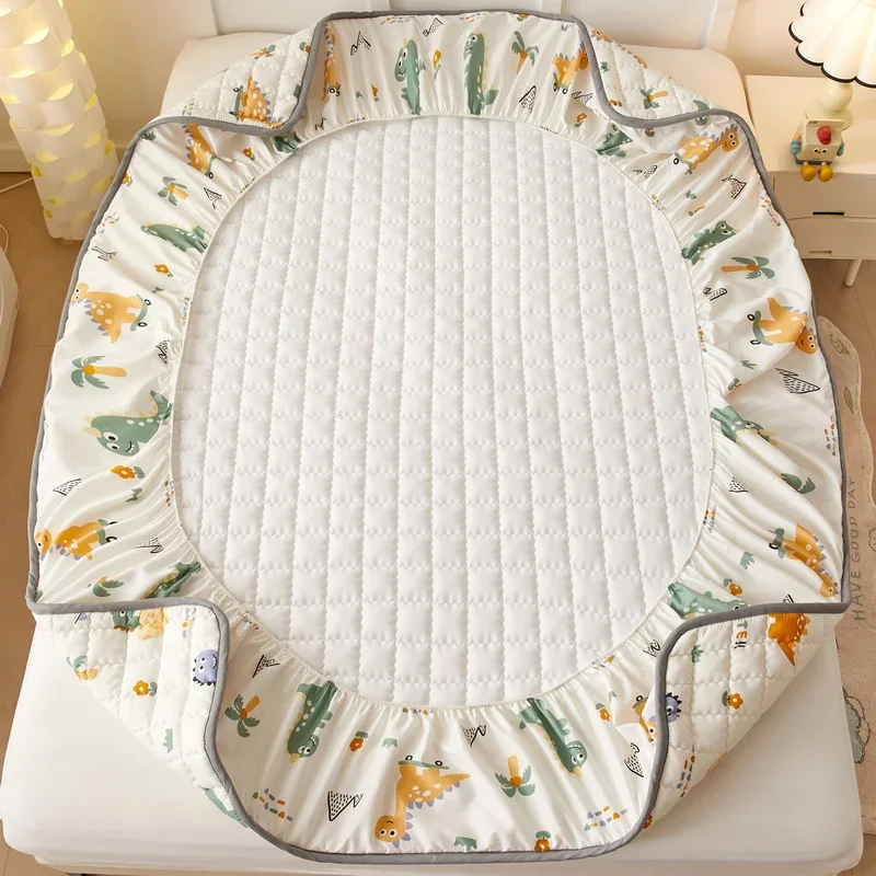 3pcs set Bed Cover Cute Quilted Mattress Cover Soft Skin-friendly Printed Bed Fitted Sheet 1pc mattress cover+2pcs pillowcase