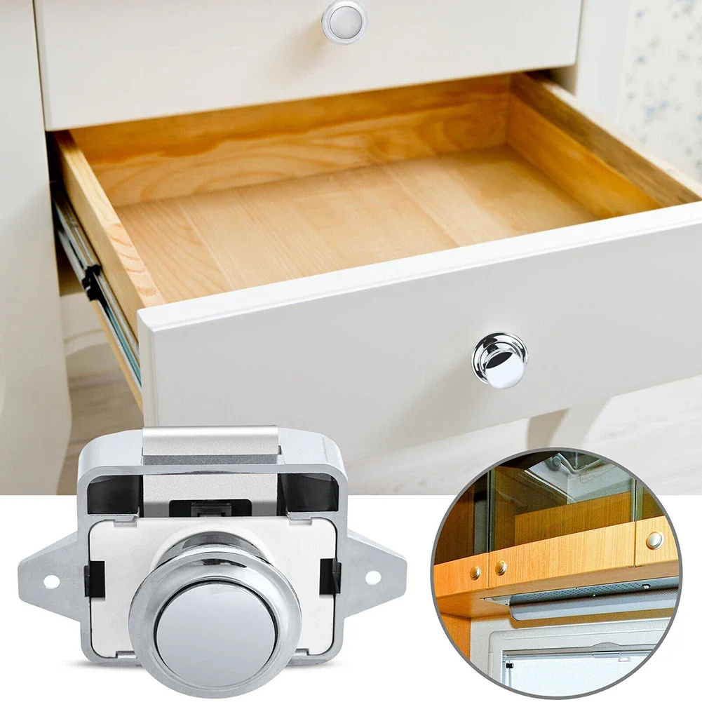 Cabinet Door Catches Locks  Keyless RV Push Cabinet Locks  Cupboard Door Motorhome Cabinet Camper Caravan Latch Knob