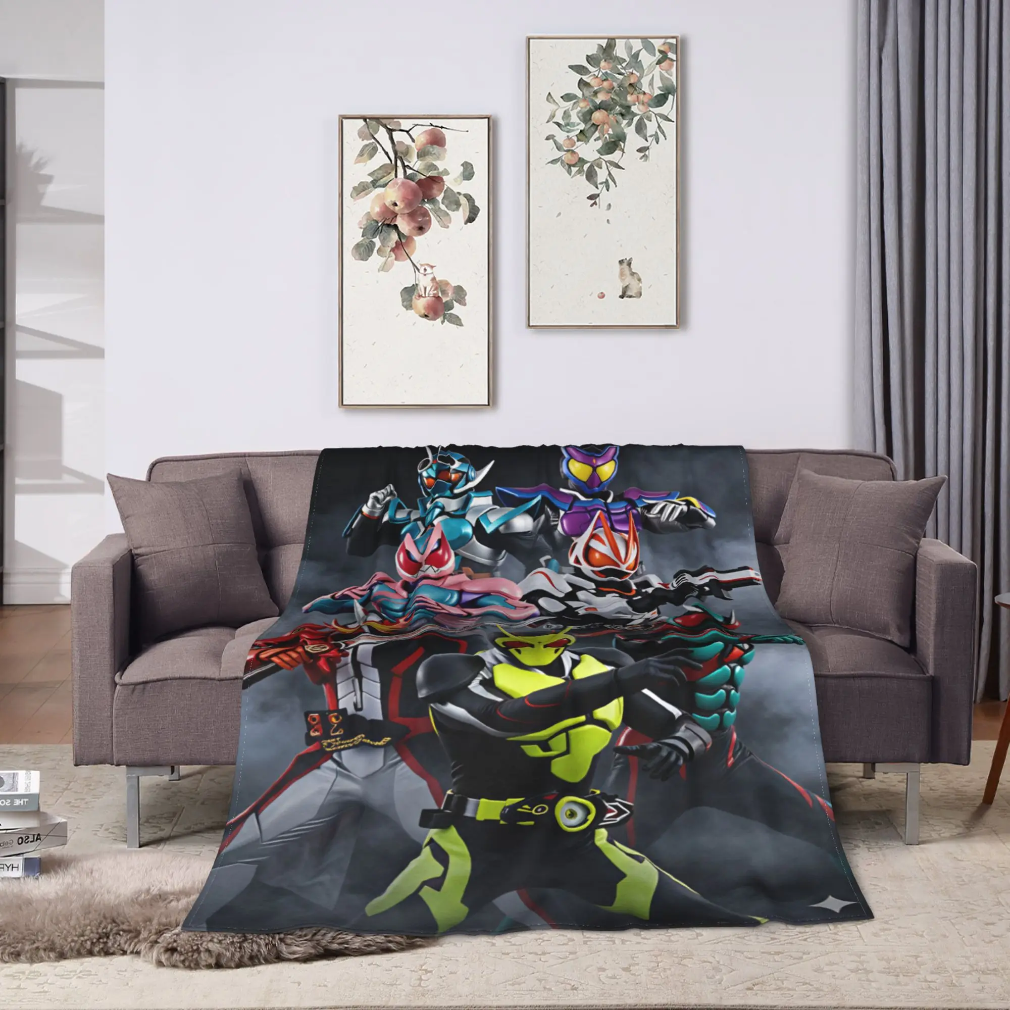 Kamen Rider  Warm Soft Blanket  Decorative Plush Throw Blanket Fashion Home Decor Flannel Bedspread Sofa Bed Cover