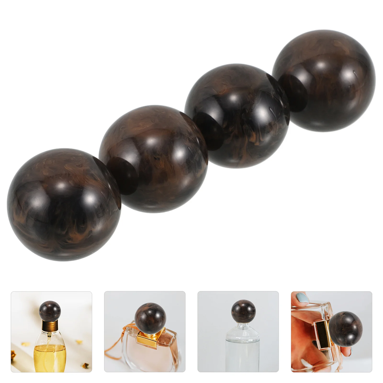 

4Pcs Perfume Bottle Caps Resin 15 Teeth Round Ball Cylinder Covers Replacement Upgrade for Fragrance Sample Bottles Cologne