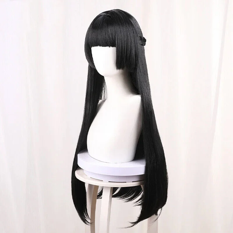 Zenless Zone Zero Hoshimi Miyabi Cosplay Wig 80cm Long Black Synthetic Hair