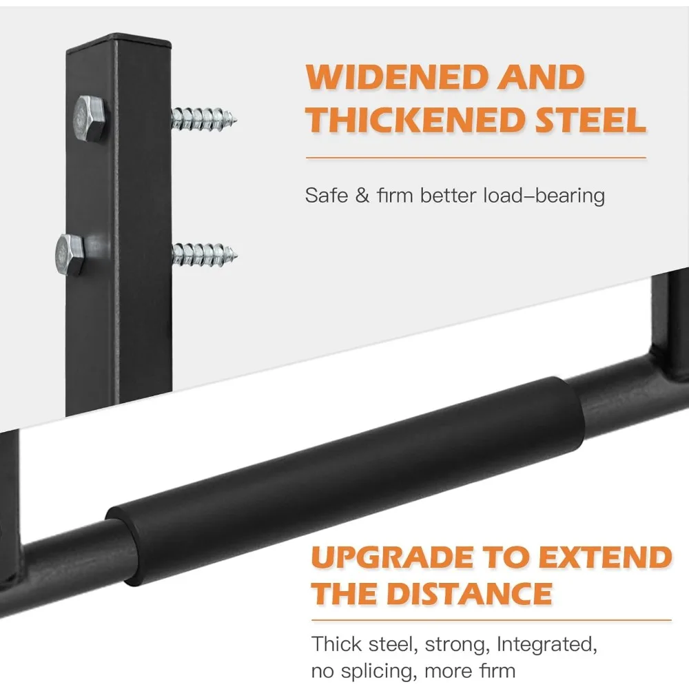 قضيب سحب للتركيب على السقف شديد التحمل لصالة الألعاب الرياضية المنزلية، تدريب كروسفيت مع قبضة إسفنجية - يدعم 440 رطلًا