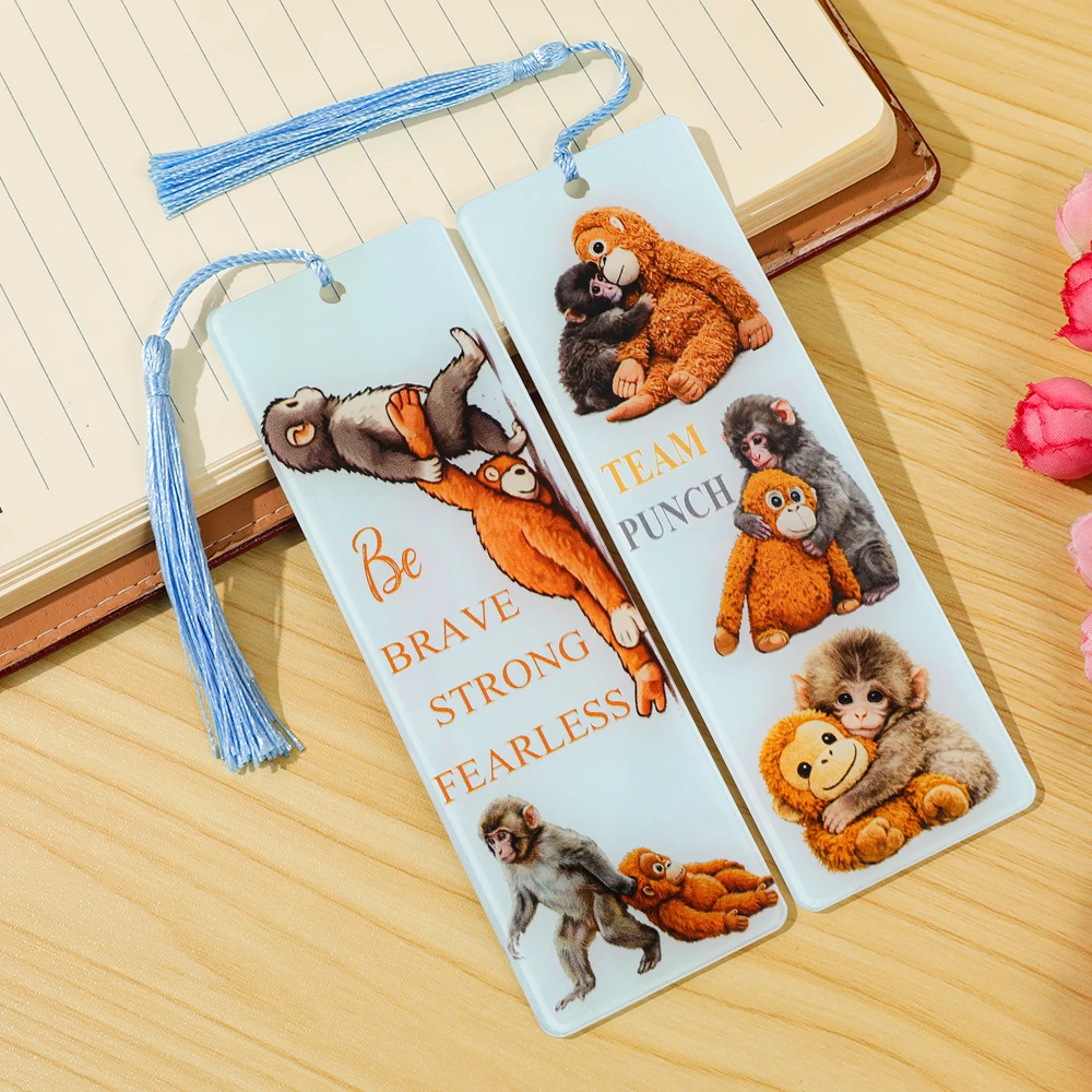

Punch Monkey Acrylic Bookmark Animal Lover Book Accessory Birthday Gift for Friend School and Office Supplies Reading Accessory