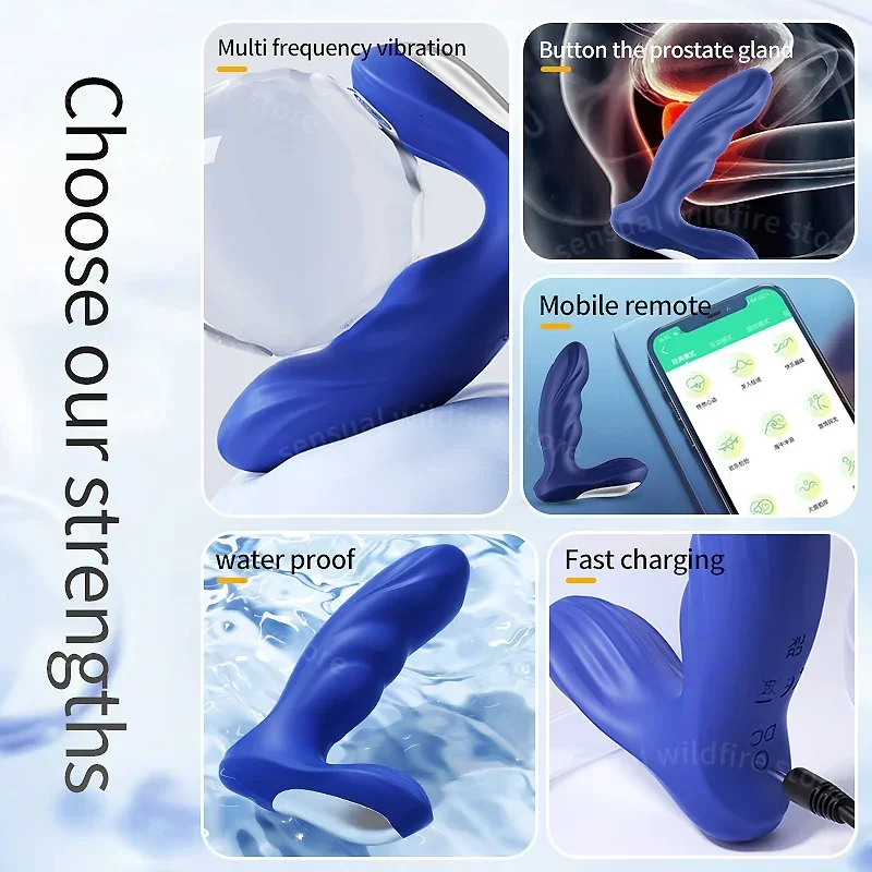 APP التحكم الإناث يمكن ارتداؤها الاستمناء هزاز ذكر جهاز تدليك للبروستاتا بعقب المكونات لعبة الجنس G-بقعة المهبل الشرج دسار الموزه #6