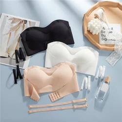 Summer Strapless Bra Underwear Lingerie Women Body Lenceria Para Damas Mujer Seamlessly Push Up Brassiere Cover Front Type Sexy