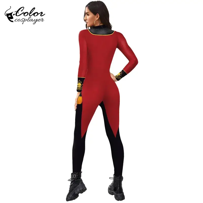 Kleur cosplayer Halloween party skelet jumpsuit cosplay kostuum unisex Zentai Purim carnaval lange mouw fancy cosplay catsuit
