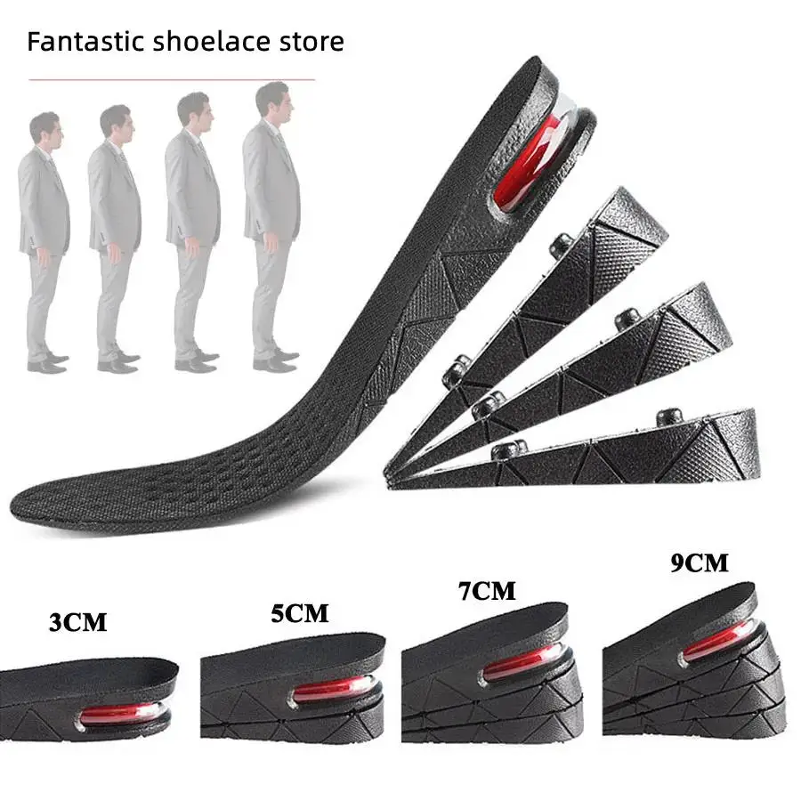 Height Increase Insoles for Men Women Heel Shoe Lift Insert Air Cushion Heightening Insoles Adjustable Shock Absorbing Foot Pad