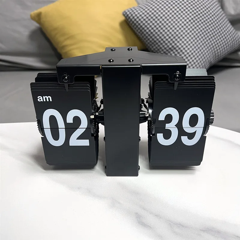 

Automatic page-turning clock, living room small, single wall-mounted simple desktop clock, mechanical wall-mounted clock