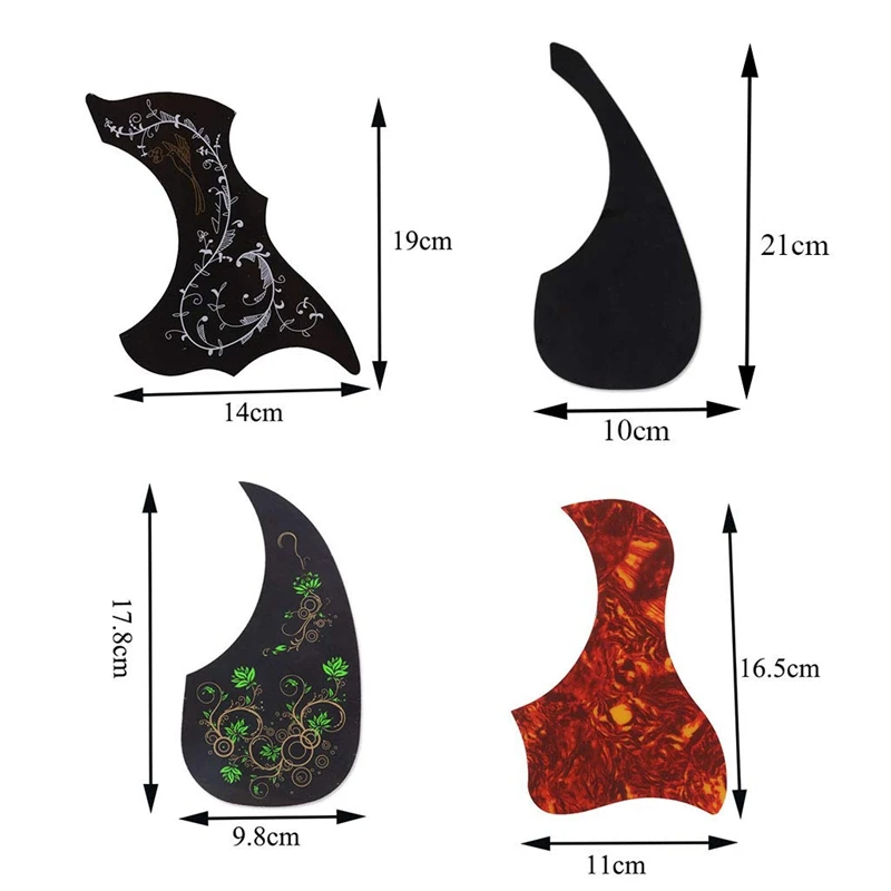 8 Pack Acoustic Guitar Pickguard Self Adhesive Hummingbird And Water Shaped Guitar Pickguard For 40 Inch 41 Inch Guitar