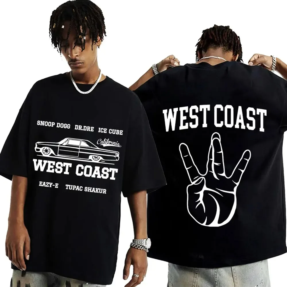 2024 West Coast Rapper Tee Shirt Hip Hop Snoop Dogg Dr Dre Cool Print T Shirt Men Women's Vintage Short Sleeve Male T-shirt