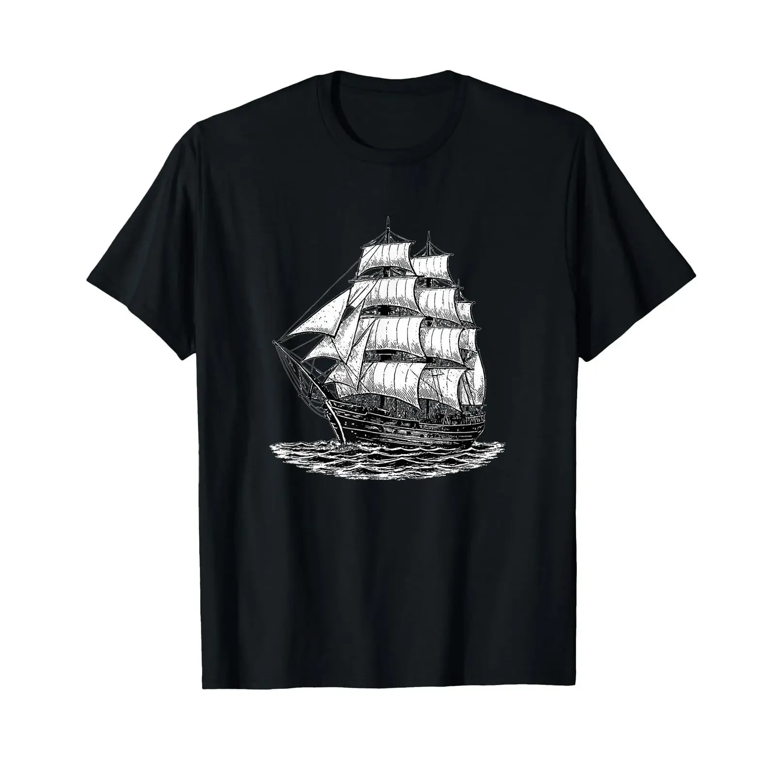 Retro Sailing Ship Nautical Design Seafarer Maritime Fan T Shirt vintage Washed designer clothes streetwear Slightly Unisex