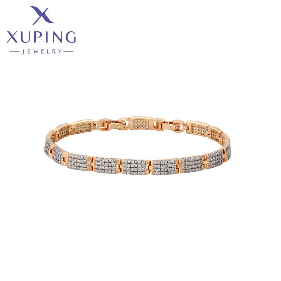 

Xuping Fashion Jewelry Charm Promotion Copper Alloy Square Bracelets Gold Color Bracelet for Women Girl Party Gift S00157450